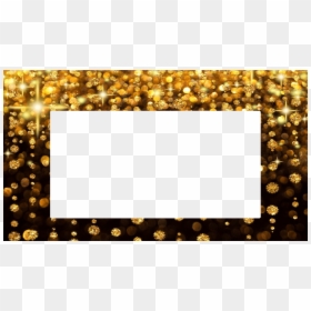 Gold And Black Glitter, HD Png Download - moldura dourada arabescos png