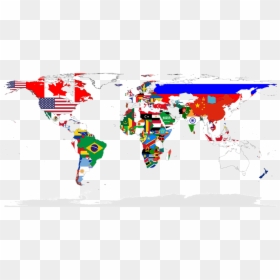World Map Flag Vector, HD Png Download - country flags png