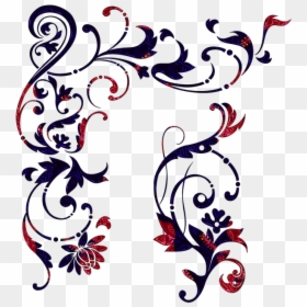 Scrolled Border Png Transparent, Png Download - red swirls png