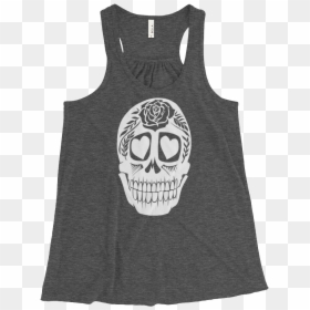 Bella + Canvas Women's Flowy Racerback Tank, HD Png Download - white tank top png