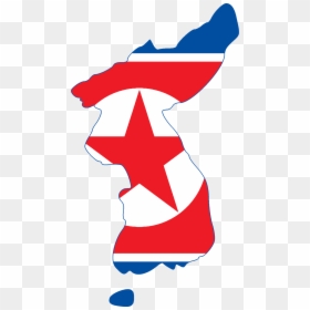 North Korea Flag Map, HD Png Download - north korea flag png