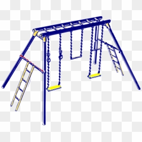 Swings Clipart Black And White, HD Png Download - swing set png