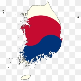 South Korea Map Black, HD Png Download - north korea flag png