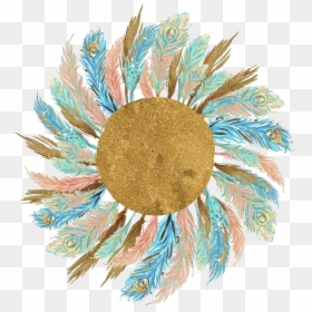 Watercolor Feather Wreath Transparent, HD Png Download - boho arrow png