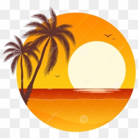 Palm Tree Sunset Png, Transparent Png - sunset clipart png