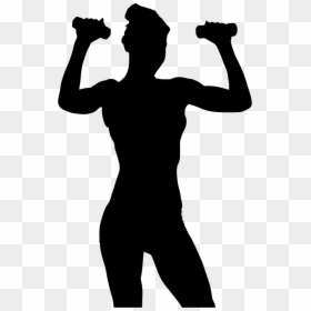 Woman Flexing Muscles Silhouette, HD Png Download - workout silhouette png