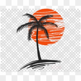 Palm Tree Graphic Design, HD Png Download - sunset clipart png