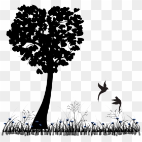 Couples Silhouette With Tree, HD Png Download - sunset clipart png
