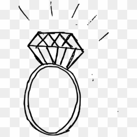 Engagement Ring Drawing Png, Transparent Png - engagement ring clipart png