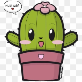 Kawaii Cactus Hug Me, HD Png Download - cartoon cactus png