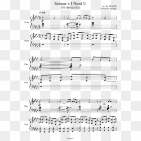 Not Today Bts Piano Sheet, HD Png Download - seesaw png
