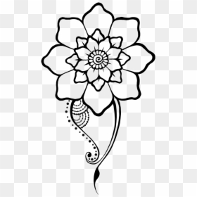 Henna Flower Designs Drawings, HD Png Download - henna tattoo png