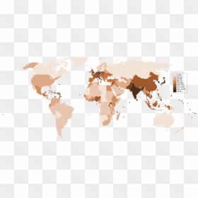 World Population Density, HD Png Download - mapa mundi png