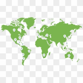 World Map Grey Labeled, HD Png Download - mapa mundi png