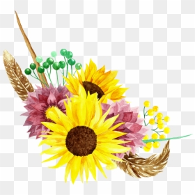Transparent Background Watercolor Sunflower Clipart, HD Png Download - wedding background png