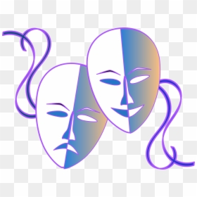 Máscaras, Teatro, Veneza, Carneval, Feliz, Triste - Theatre Mask Clear Background, HD Png Download - mascaras png