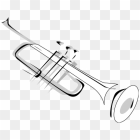 Trumpet Black And White, HD Png Download - trumpet clipart png