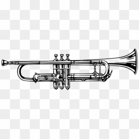 Music Instrument Black And White, HD Png Download - trumpet clipart png