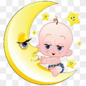 Moon And Boy Cartoon, HD Png Download - moon cartoon png