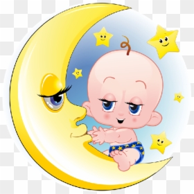 Moon And Boy Cartoon, HD Png Download - moon cartoon png