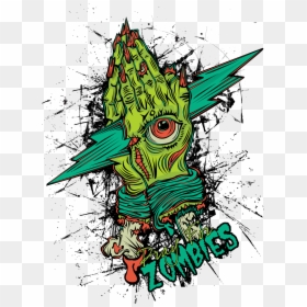 Zombie Praying Hand Tattoo, HD Png Download - cartoon zombie png