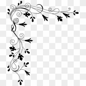 Transparent Black And White Flower Border, HD Png Download - vectores png negro