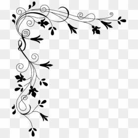 Transparent Black And White Flower Border, HD Png Download - vectores png negro