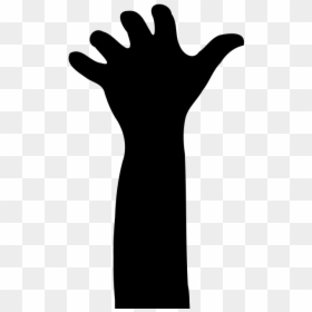 Hand Silhouette Transparent, HD Png Download - raised hand png