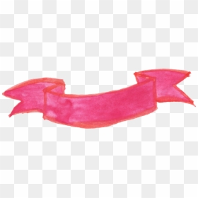 Banner Ribbon Watercolor Png, Transparent Png - pink ribbon banner png