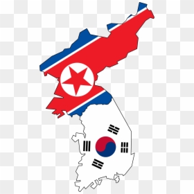 North Korea Flag And South Korea Flag, HD Png Download - map clipart png