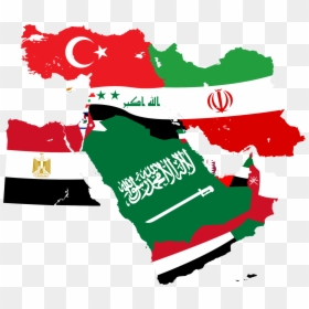 Middle East Map Flag, HD Png Download - map clipart png