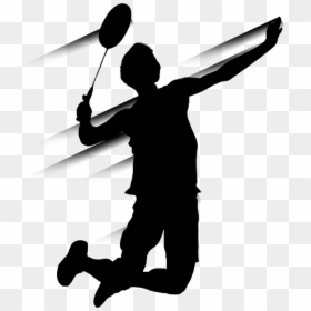 Badminton Player Silhouette Png, Transparent Png - bee silhouette png
