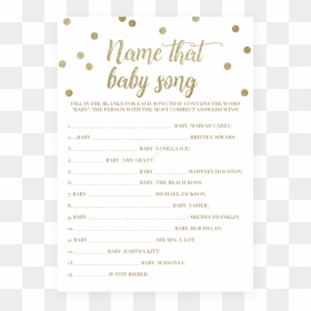 Name That Tune Baby Shower Game Free Printable, HD Png Download - gold glitter confetti png