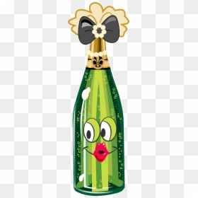 Cartoon Champagne Bottle, HD Png Download - water bottle clipart png