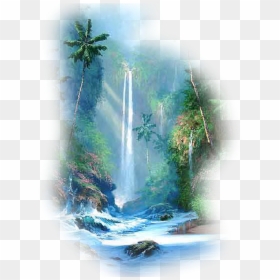 Happy Birthday Waterfall Gif, HD Png Download - water paint png