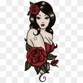 Tattoo Old School Pin Up Girl, HD Png Download - old school png