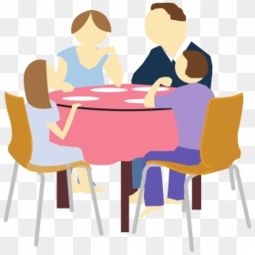 Family Eating Clipart Png, Transparent Png - cartoon table png