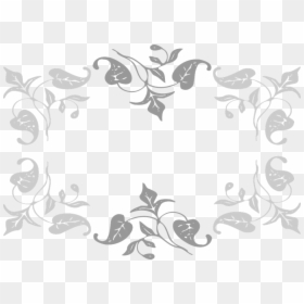 Border Vine Leaves Frame Rectangular Gray Design - Leaves Clip Art, HD Png Download - black vine png