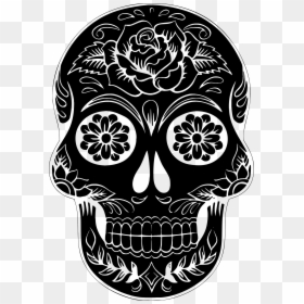 Black And White Sugar Skull, HD Png Download - skull pile png