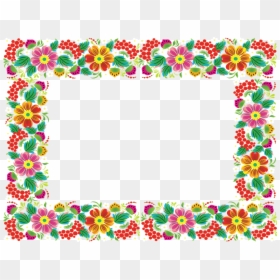 Flowers Border Design And Frame, HD Png Download - flores png