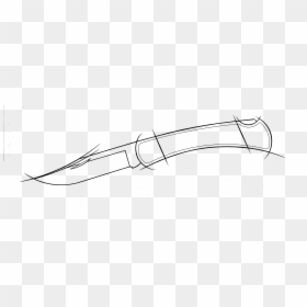 Easy Pocket Knife Drawing, HD Png Download - black line png