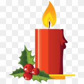 Holly Christmas Png, Transparent Png - candle png