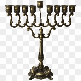 Silver Hanukkah Menorah, HD Png Download - candle png