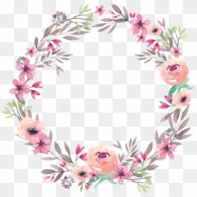 Watercolor Floral Wreath, HD Png Download - wreath png