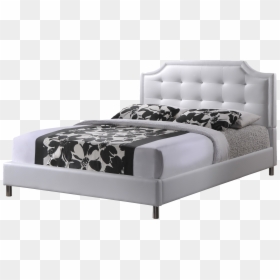 White Bed Headboards Queen, HD Png Download - bed png