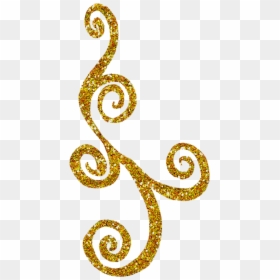 Gold Swirls, HD Png Download - gold glitter png