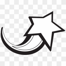 Shooting Star Clipart Black And White, HD Png Download - white star png