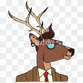 Deer Wearing A Suit, HD Png Download - deer png