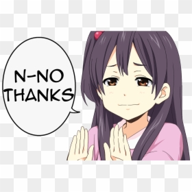 No Thanks Anime Girl, HD Png Download - no png