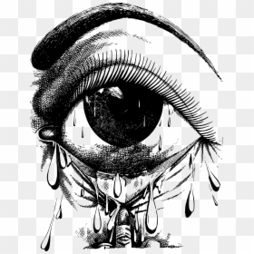 Crying Eyes Drawing, HD Png Download - anime eyes png